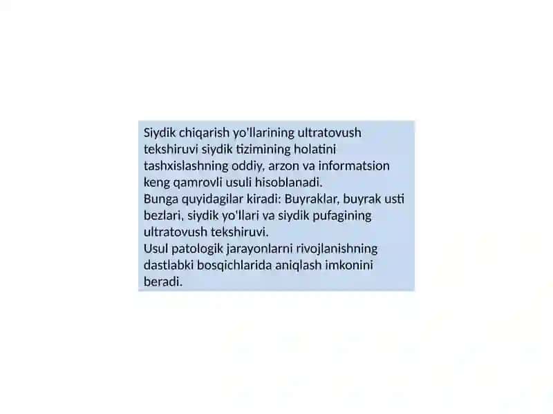 Buyrakvasiydikyo’llarininurlitekshirishusullari 2