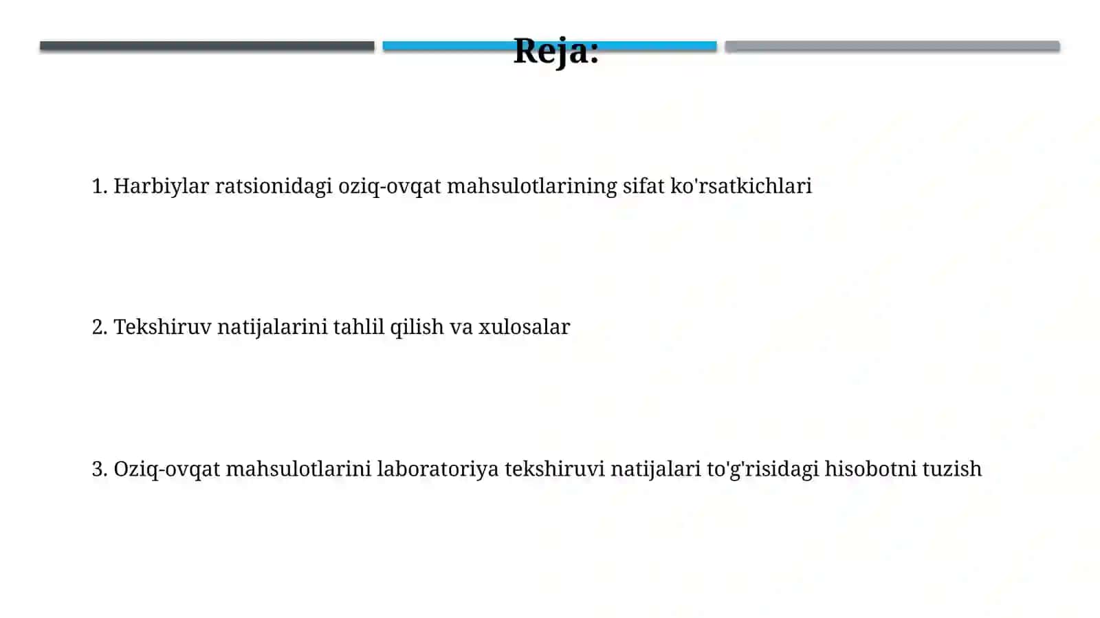 Askarlarning ovqat payoklaridagi mahsulotlari laboratoriyadan o'tkazishbayonnomasinituzish 2