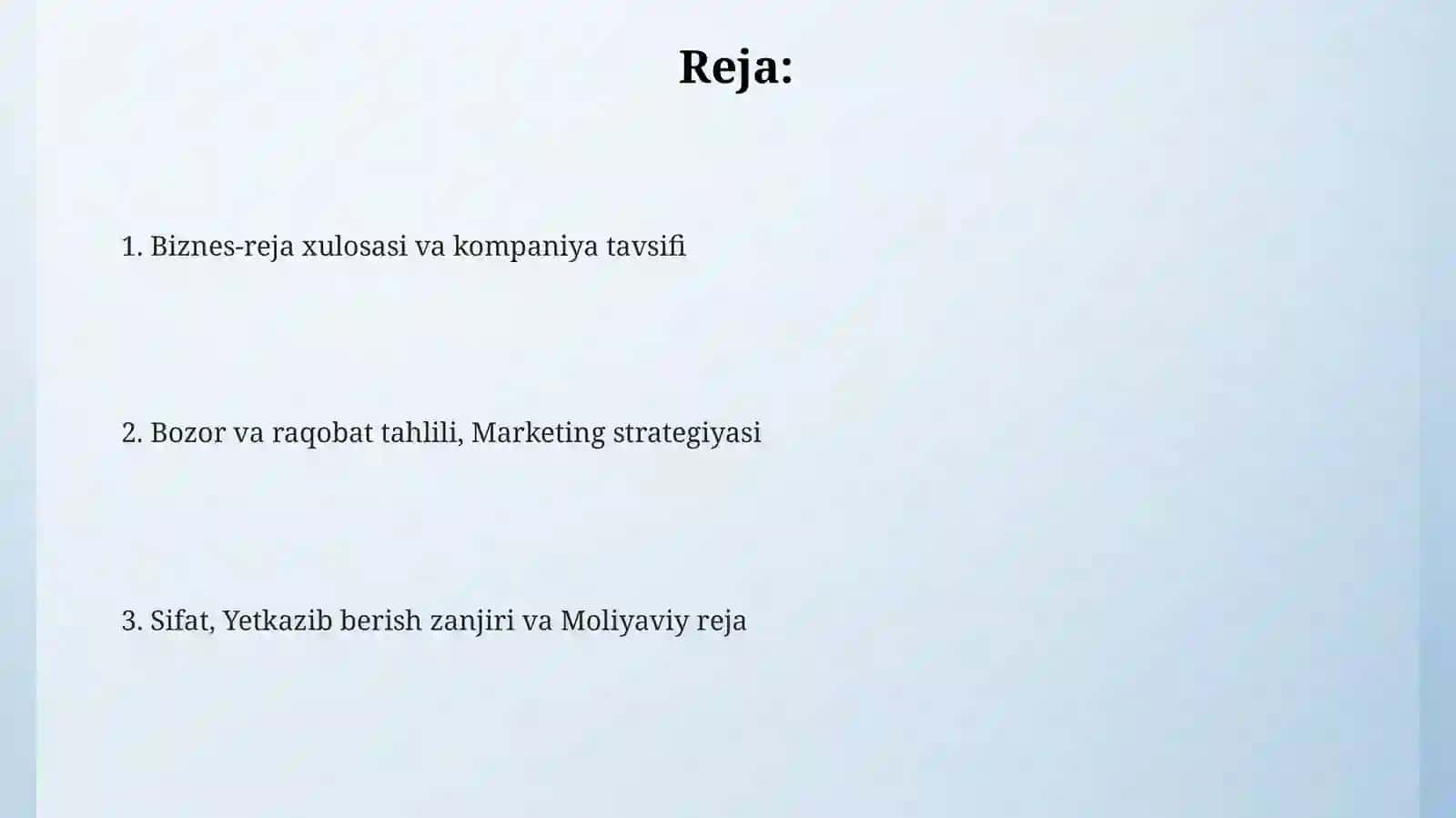Biznes-reja yaratish. Eng sifatli gaz markasini yaratish 2