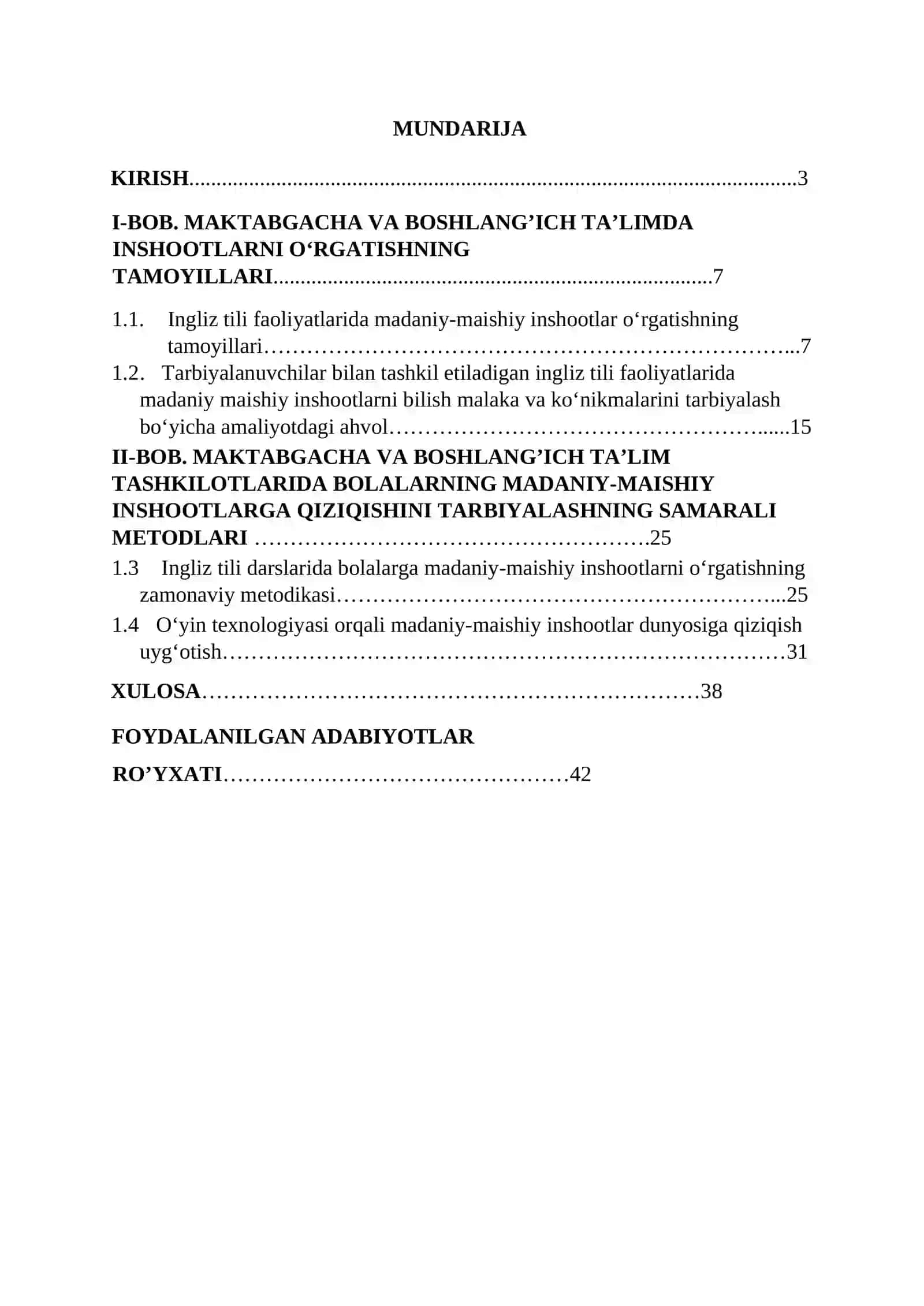 "INGLIZ TILIDA MADANIY-MAISHIY INSHOOTLARNI O’RGATISH ISHLANMA LOYIHASI" 2