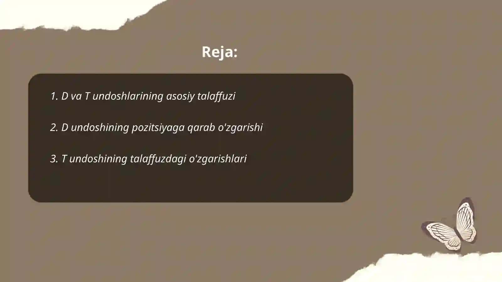 D va T undoshlarining talaffuzi va imlosi 2