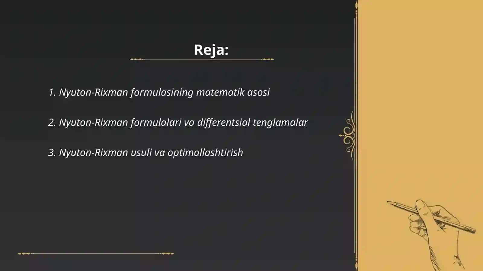 Nyuton-Rixman formulasi 2