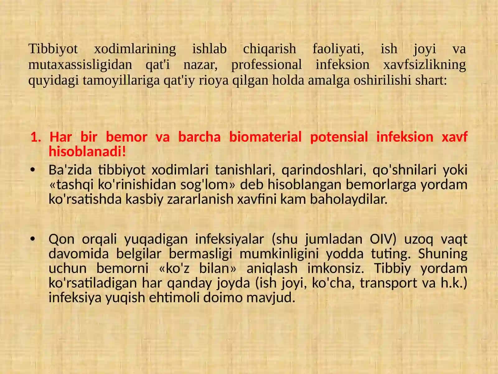 Ish joyida tibbiyot xodimlarining infeksion xavfsizligi 2