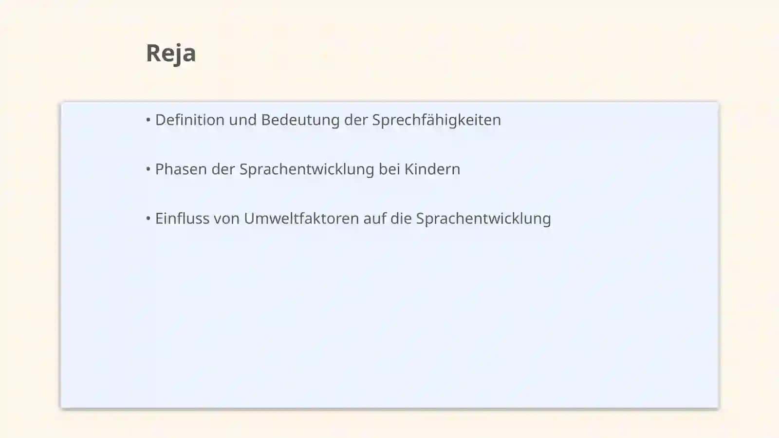 Entwicklung der Sprechfähigkeiten 2
