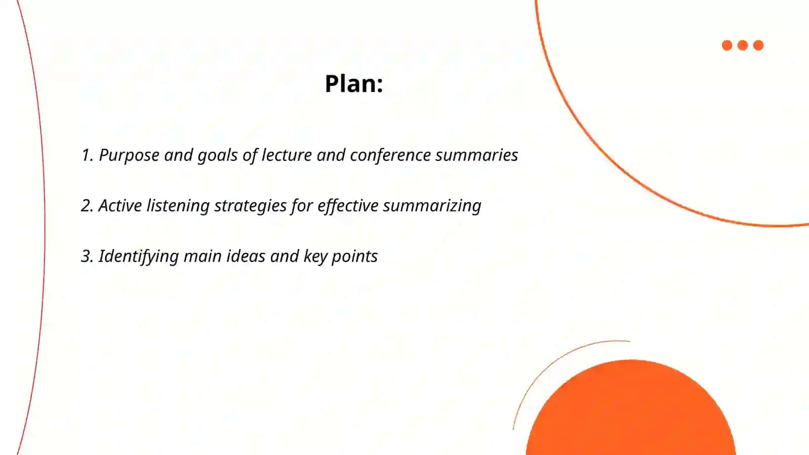 Writing summaries(lecture |conference notes) 2