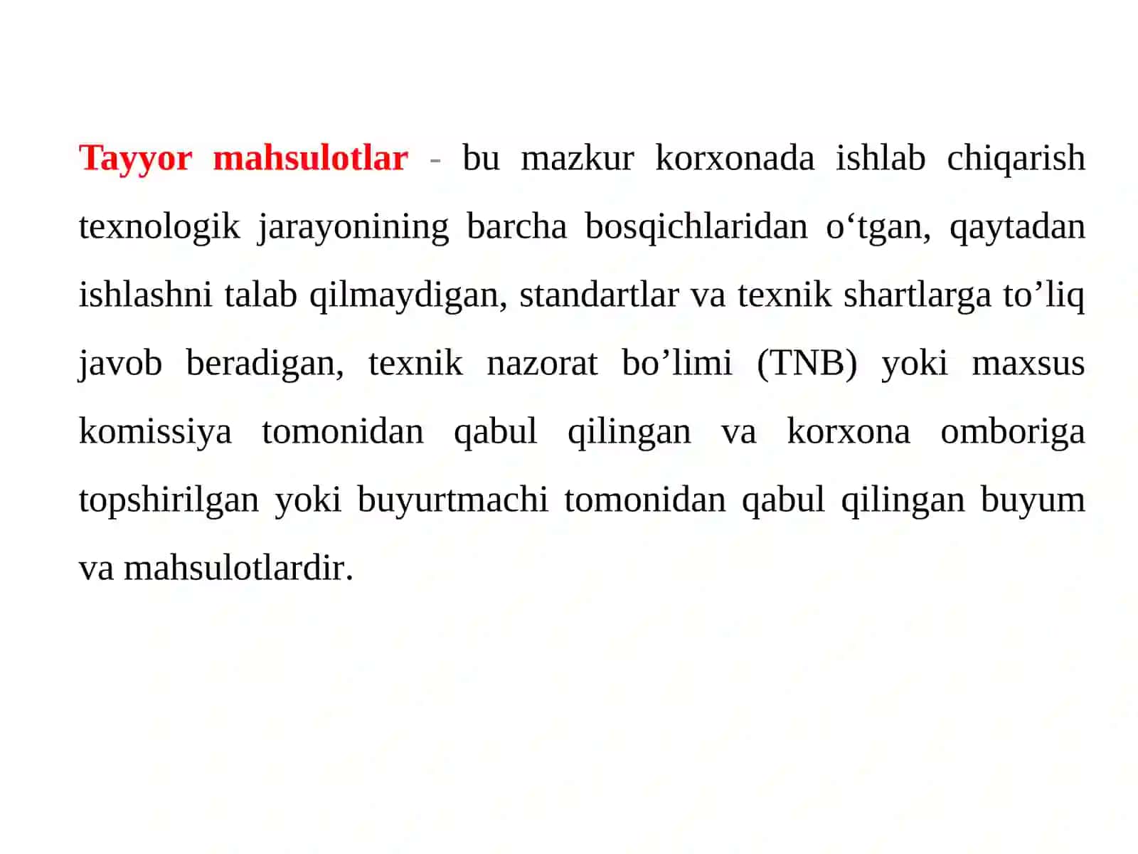 Tayyor mahsulotlar va ularni sotish hisobi 2
