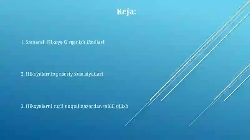 Hikoyaning janr xususiyatlari va o’rganish usullari 2
