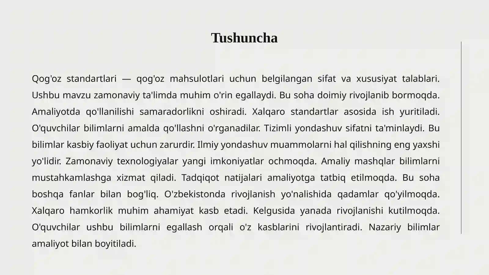 QOG'OZ STANDARTLARI 2