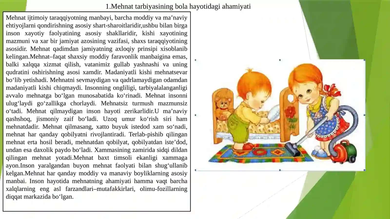 Tarbiyalanuvchilarda olib boriladigan mehnat turlari bilan tanishish 2