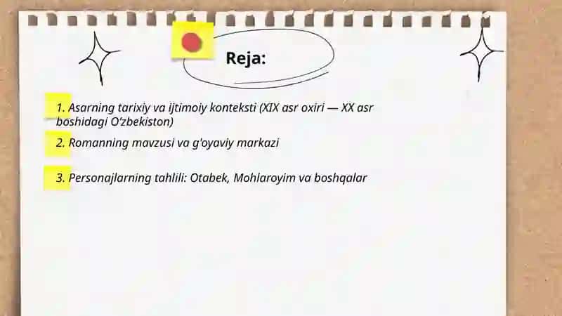 Oʻtkan kunlar asar tahlili 2