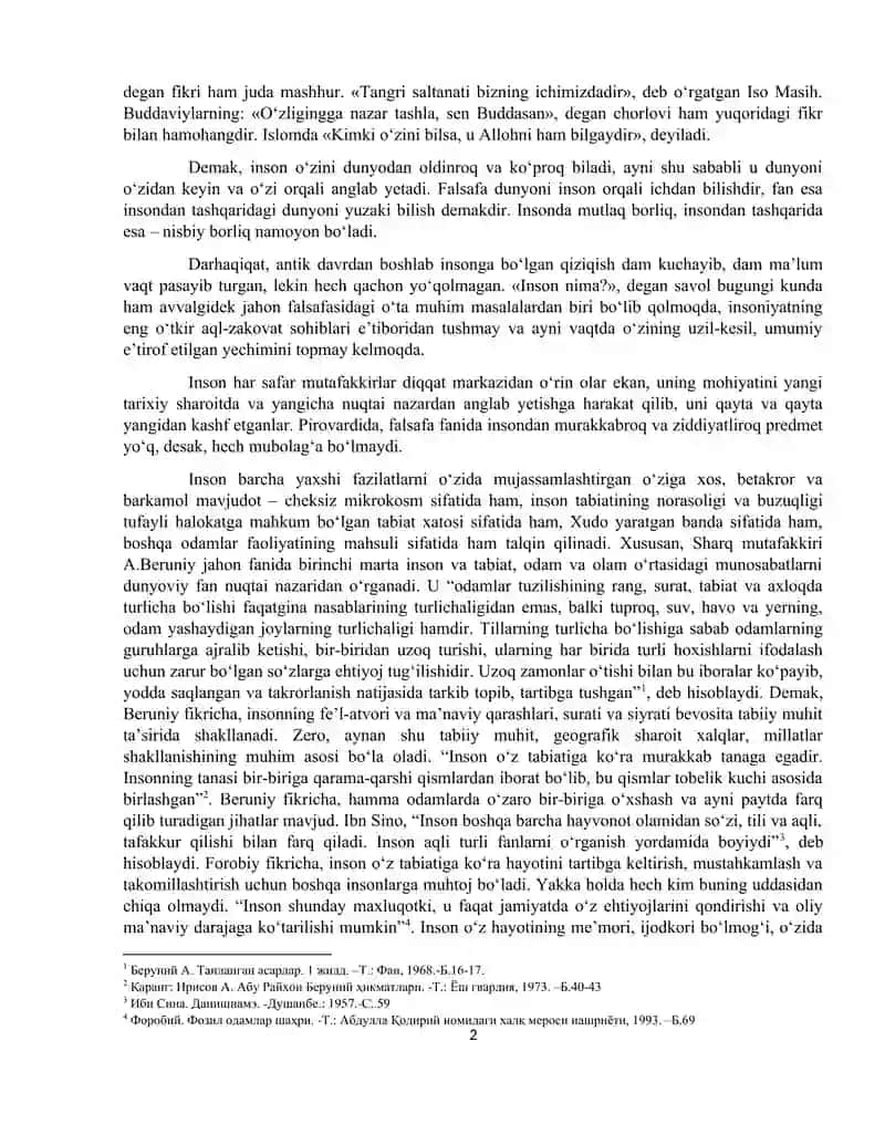FALSAFIY ANTROPOLOGIYA (INSON HAQIDAGI TA’LIMOT). 2