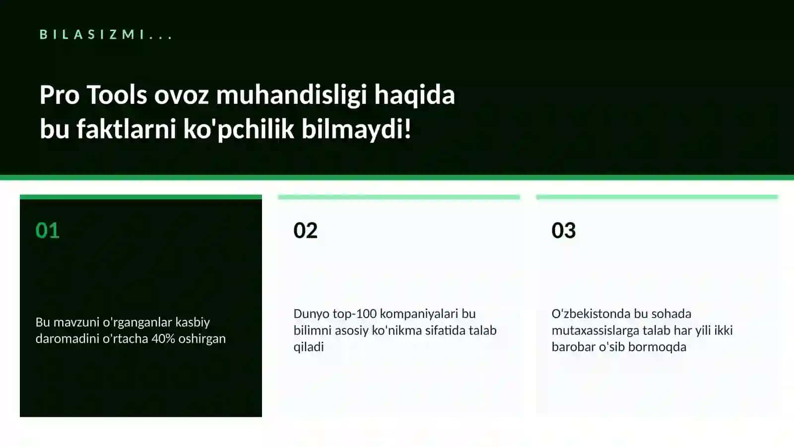 Pro Tools ovoz muhandisligi 2