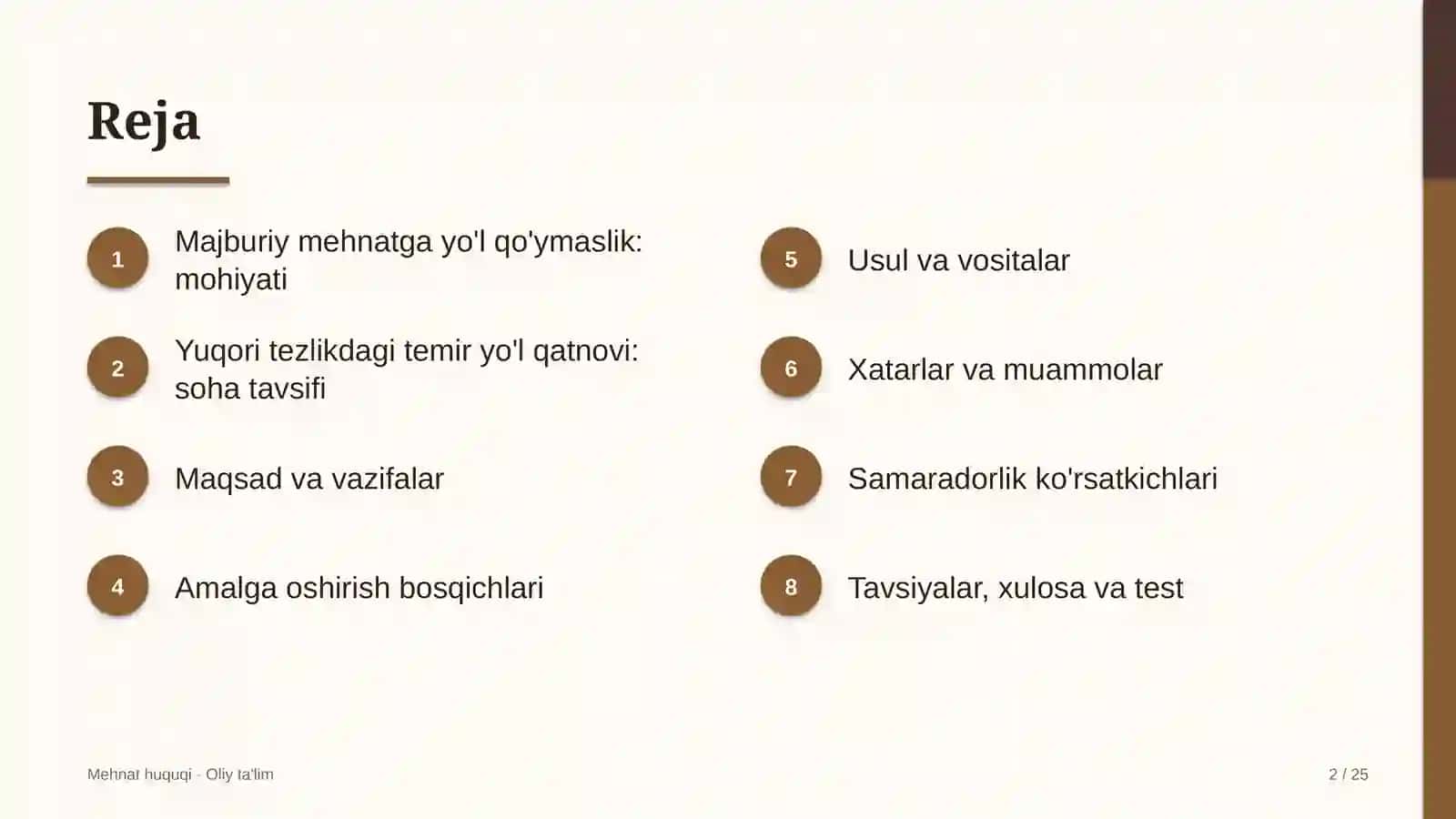 yuqori tezlikdagi temir yo'l qatnovida majburiy mehnatga yo'l qo'ymaslik 6538 2