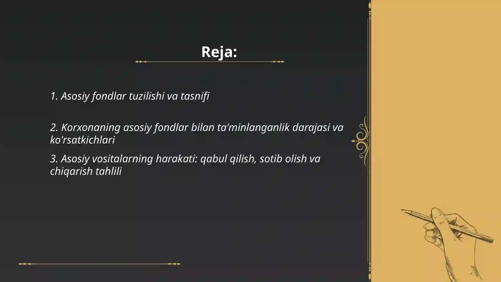 Korxonani asosiy fondlar bilan taʻminlanganligi, harakati va texnik holatini tahlili 2