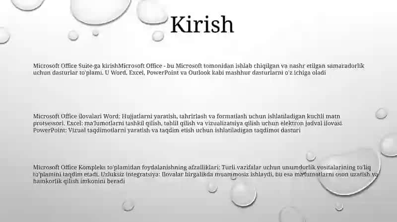 Microsoft Office Dasturlari 2