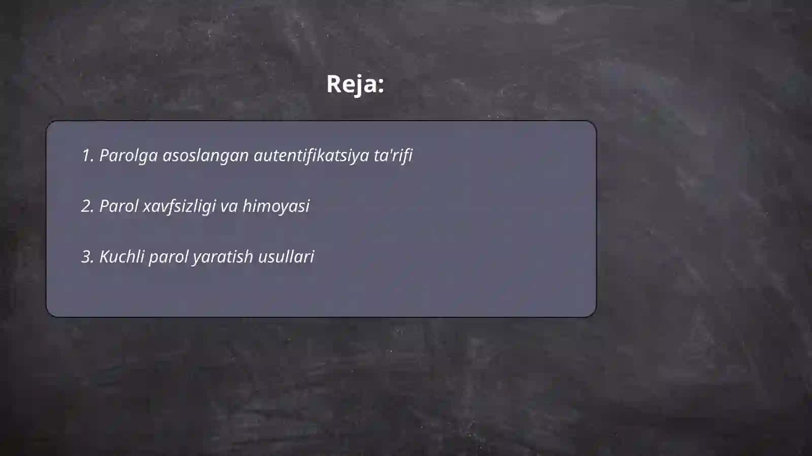 Parolga asoslangan autentifikatsiya usuli 2