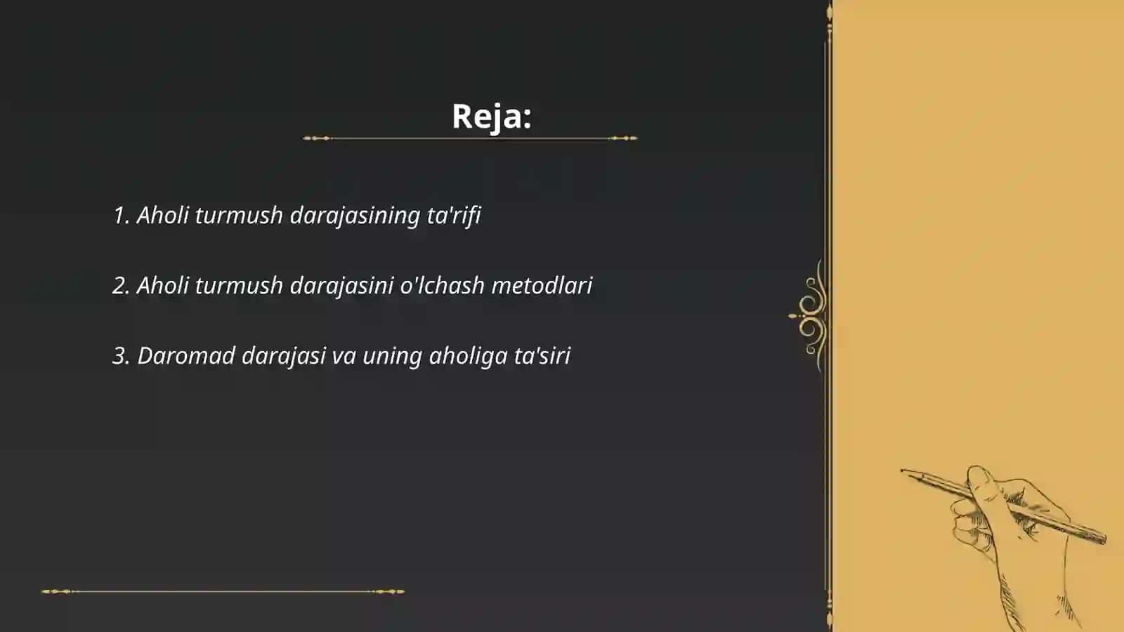 Aholi turmush darajasi va uning asosiy ko'rsatkichlari 2