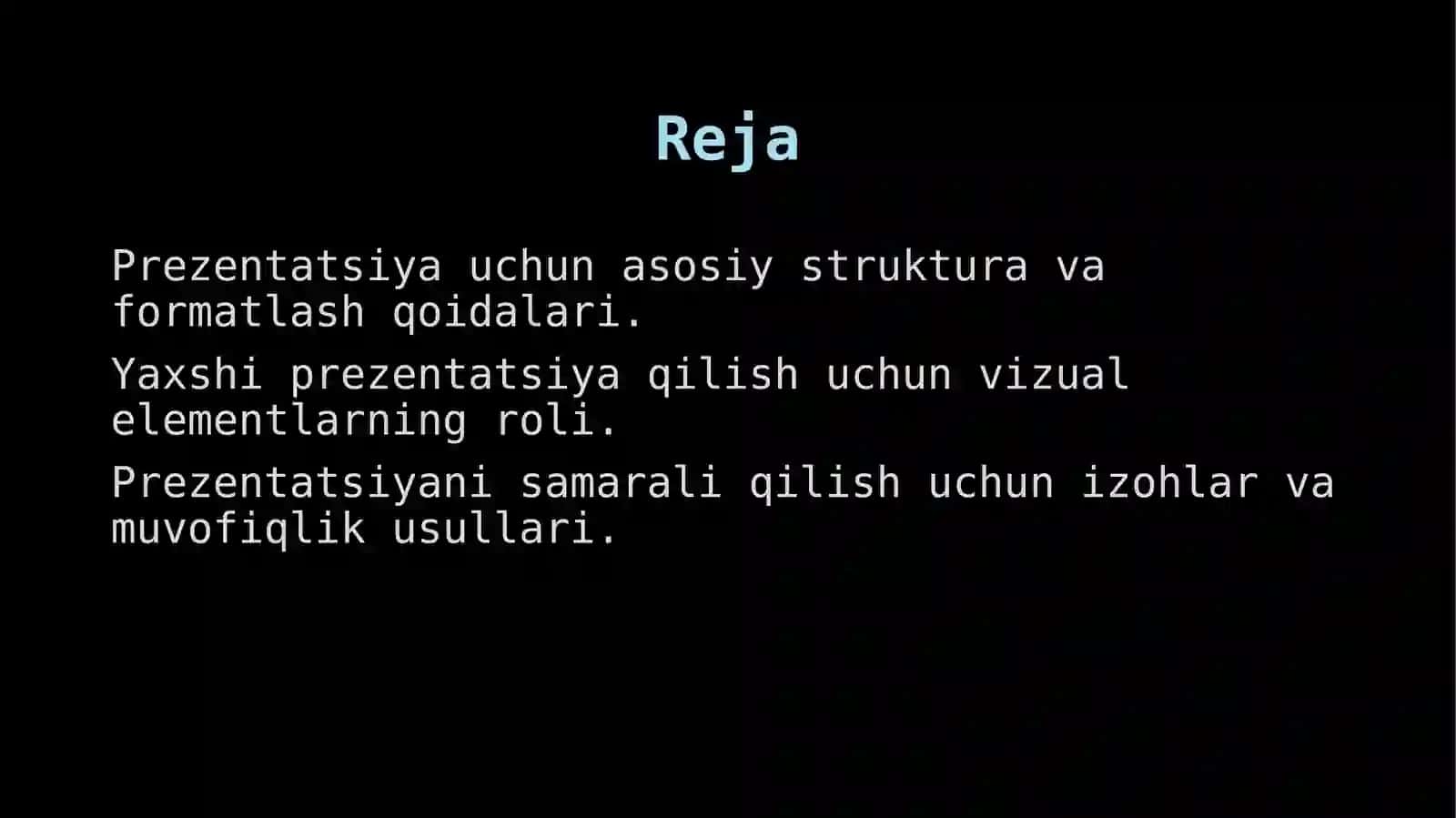 Prezentatsiyalaryaratish va ularmi formatlash 2