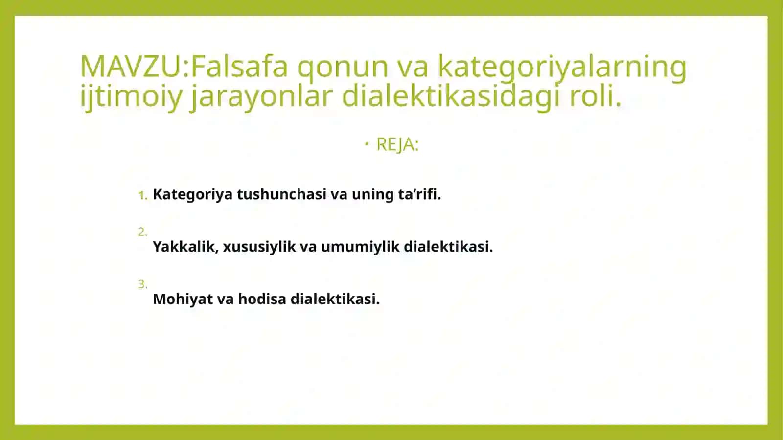 Falsafa qonuni va kategoriyalari 2