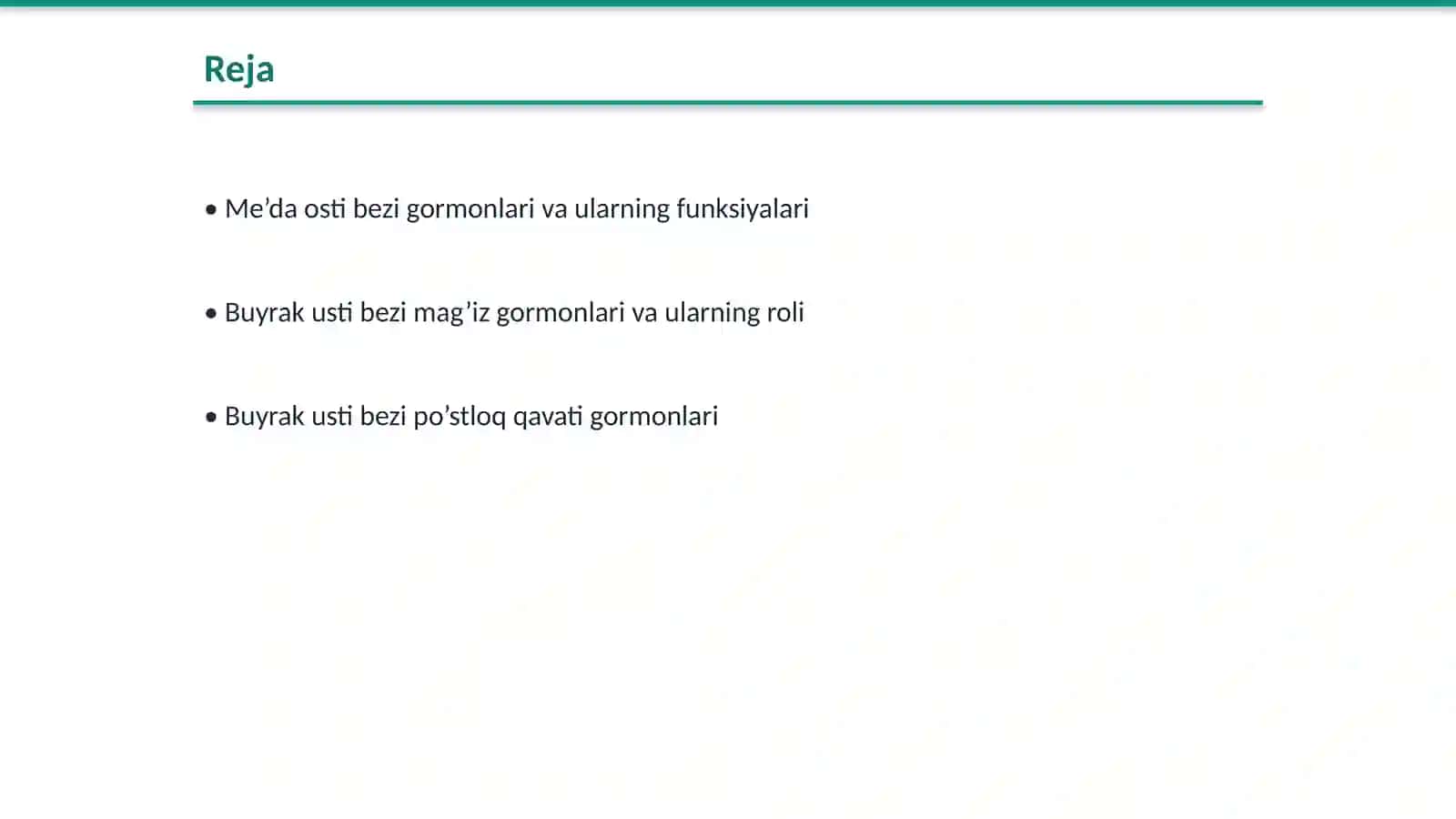 Me’da osti bezi gormoni. Buyrak usti bezi mag’iz va po’stloq qavati gormonlari 2