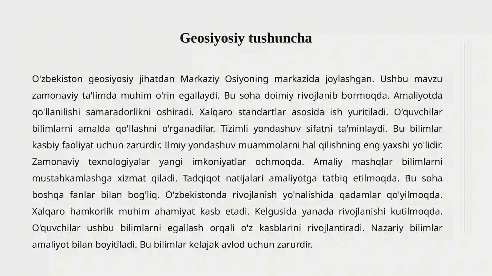 O'ZBEKISTON GEOSIYOSIY 2