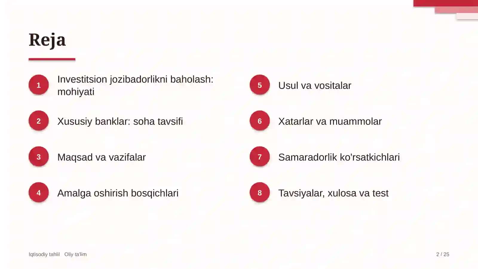 xususiy banklarda investitsion jozibadorlikni baholash 2333 2