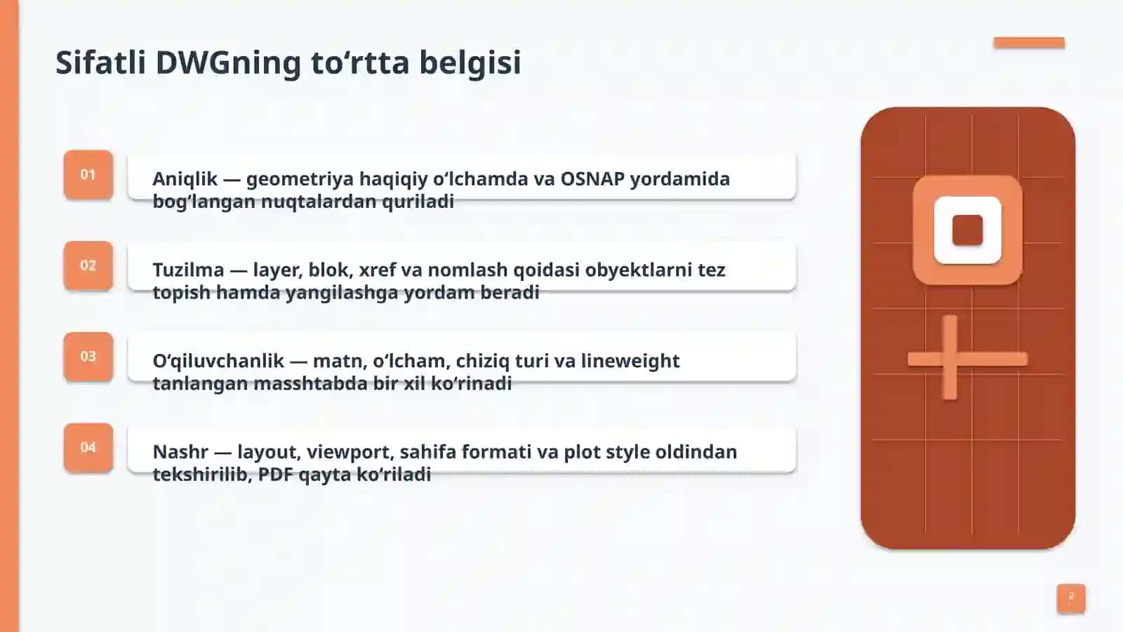 AutoCAD’da qurilishchizmalarini tayyorlash 2