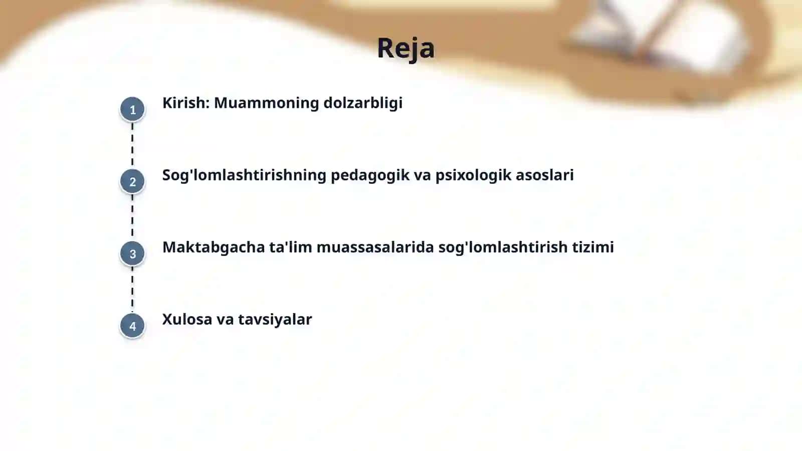 Maktabgacha yoshdagi bolalarning soğlomlashtrshga tadbrlarni tashkil etish 2