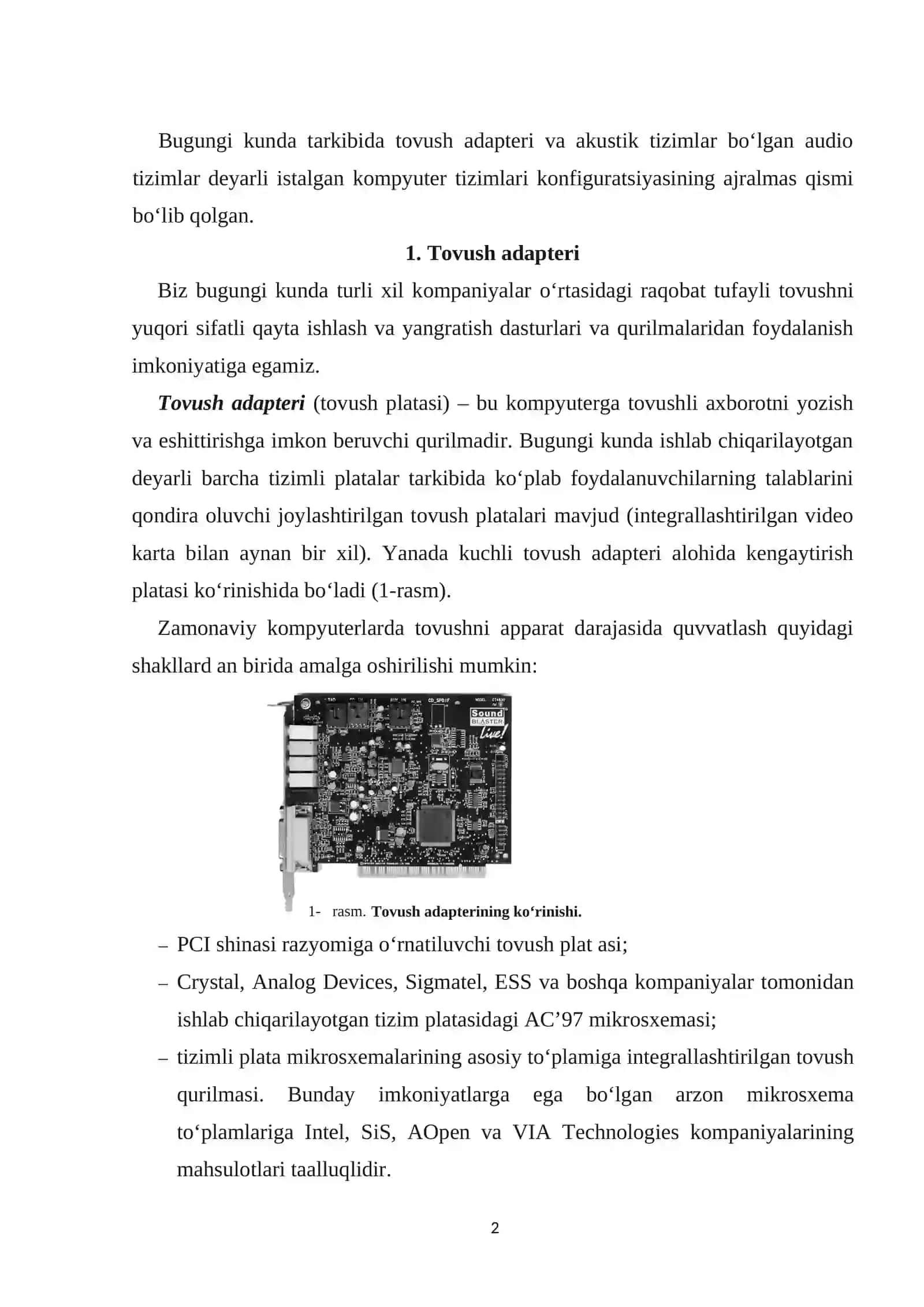 Tovush adapteri 2