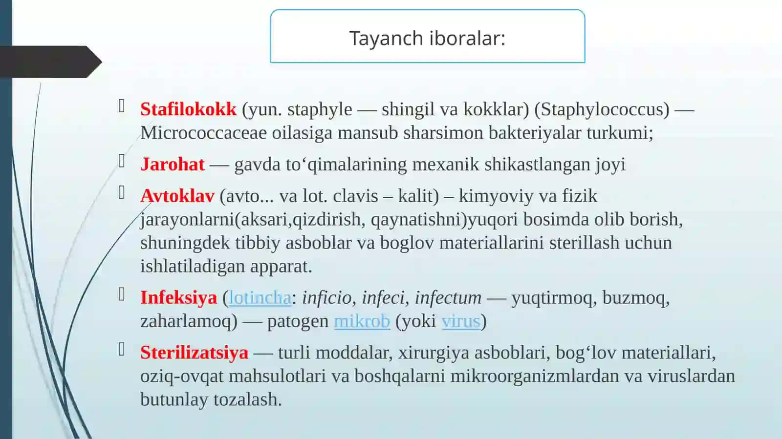 Xirurgiyadainfeksiyatushishinioldiniolish.Aseptikavaantiseptika 2