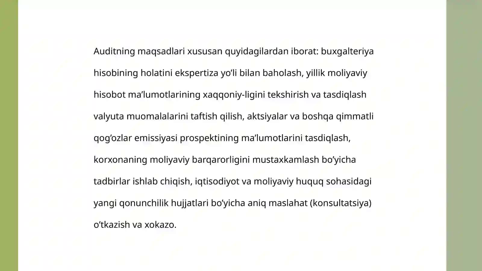 Audit Tekshiruvi Rejalashtirish 2