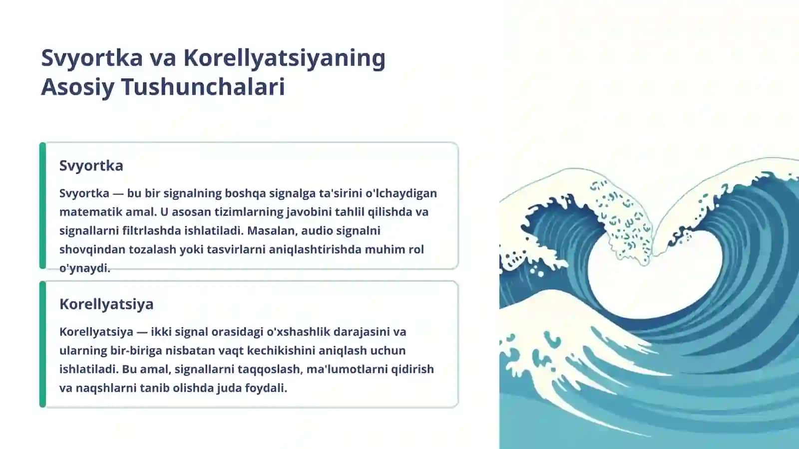 Svyortka va Korellyatsiya Algoritmlari 2