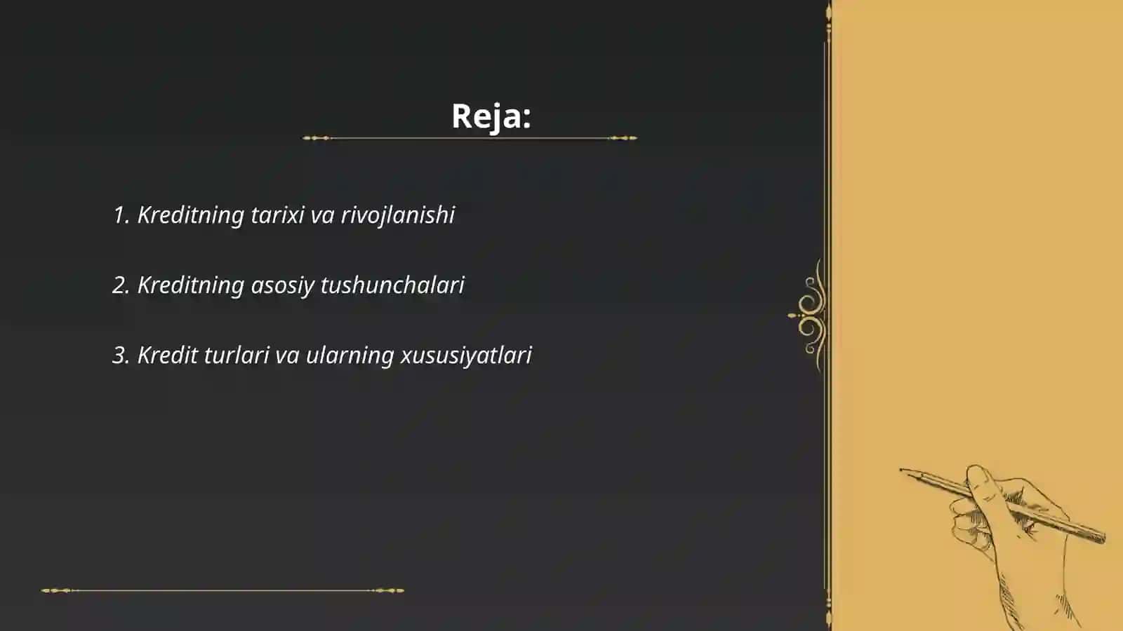 Kreditning mohiyati, manbalari va vazifalari 2