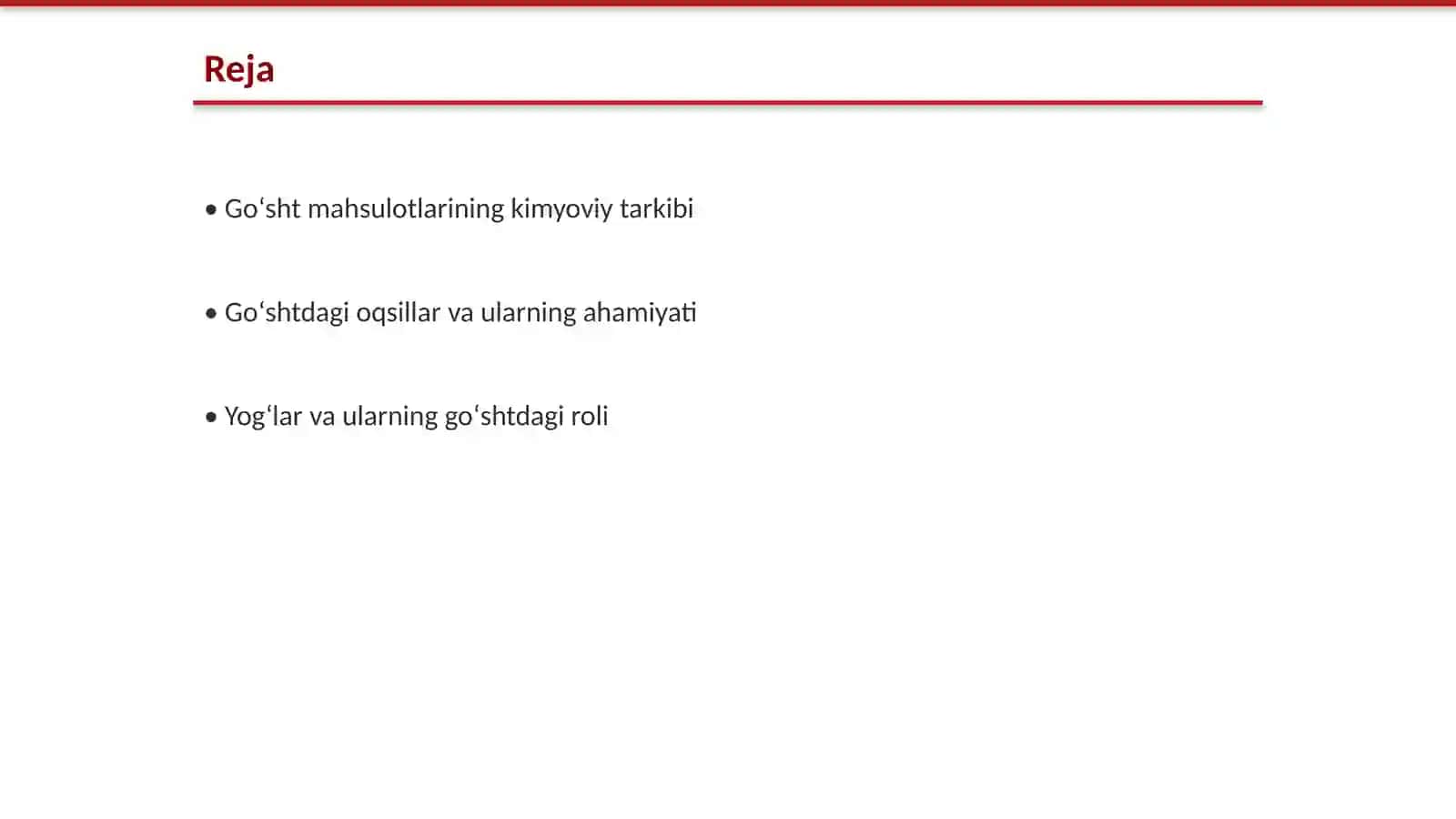 Goʻsht mahsulotlarining kimyoviy tarkibi va ozuqaviylik qiymati 2