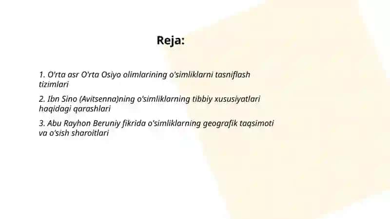 O'rta Osiyo olimlarining o'simliklar haqidagi fikrlari 2