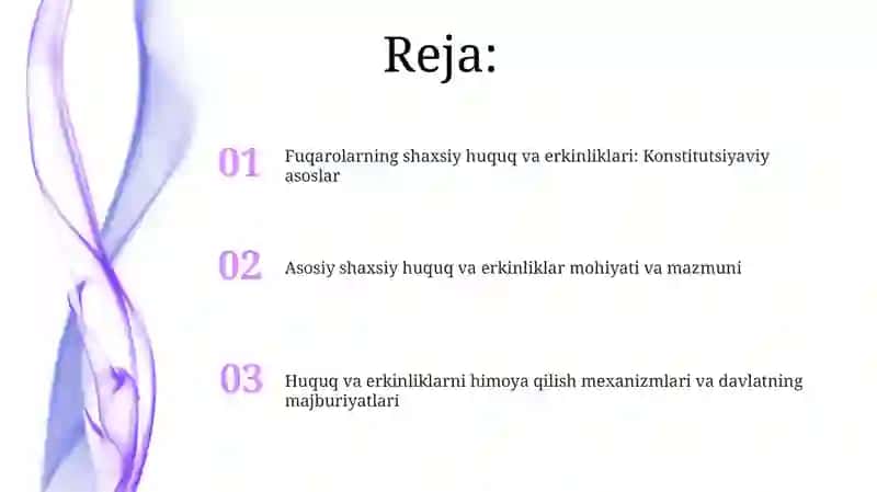 Fuqarolarning shaxsiy huquq va erkinliklari 2