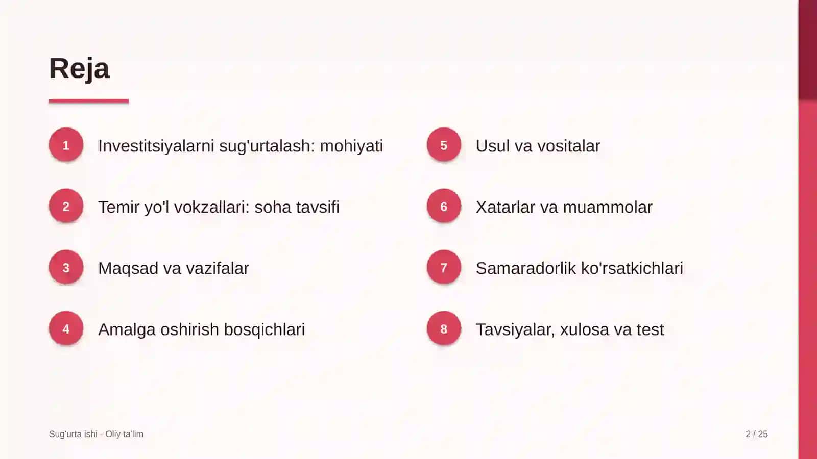 temir yo'l vokzallarida investitsiyalarni sug'urtalash 8342 2