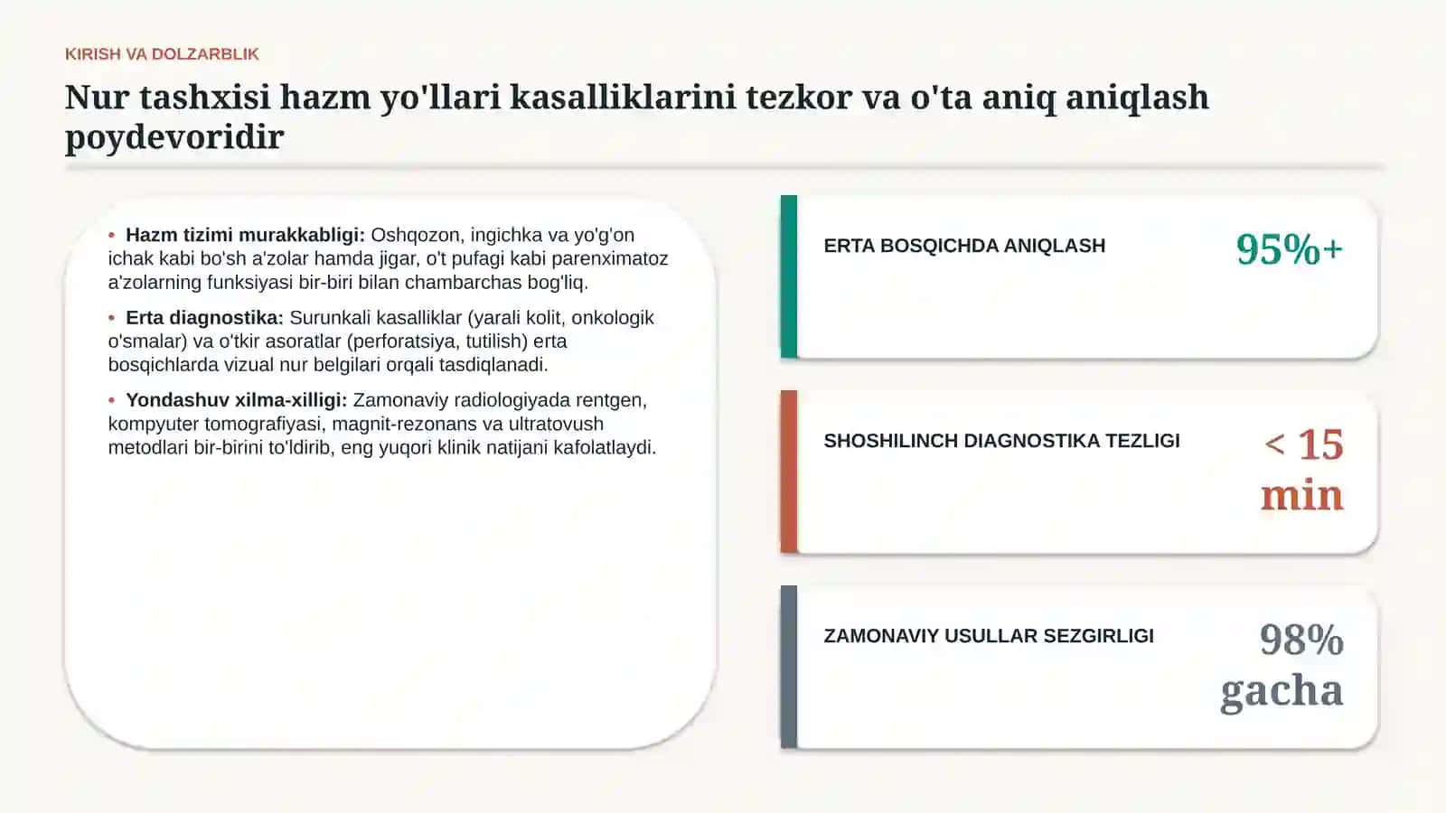 Oshqozon-ichak trakti kasalliklari nur tashxisoti — zamonaviy diagnostika 2