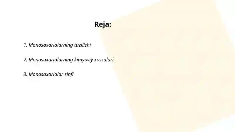 UGLEVODLAR. MONOSAXARIDLAR 2