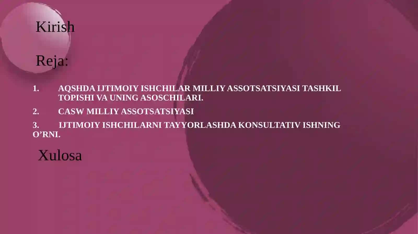 Ijtimoiy ish xodimlarining milliy assotsatsiyalari va konsultativ ish 2