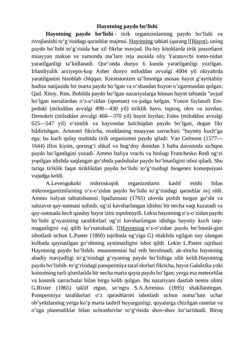 Yerda Hayot Rivojlanishining Asosiy Bosqichlari 2