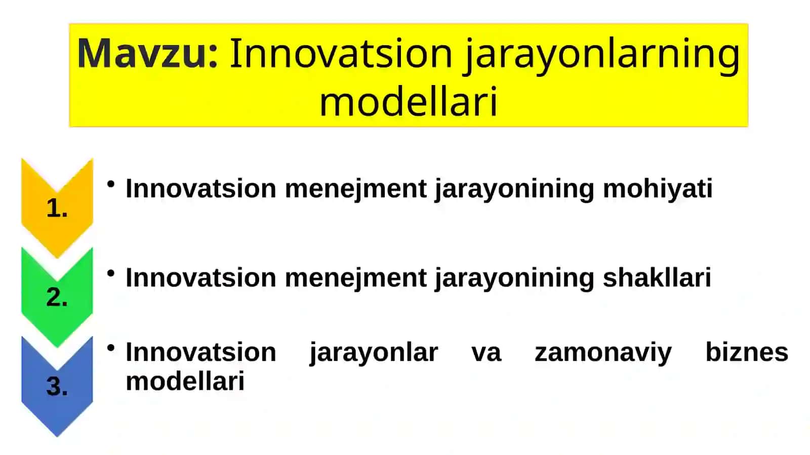 Inovatsion menejment modellari 2
