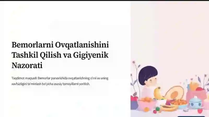 Bemorlarini ovqatlanishini tashkil qilish ovqatlanishini tashkil qilish 2