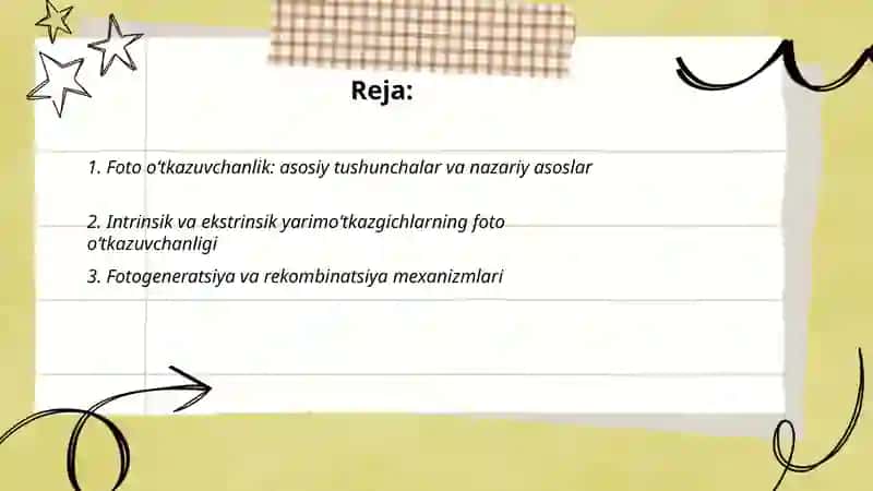 Yarimoʻtkazgichlarning foto oʻtkazuvchanligi 2