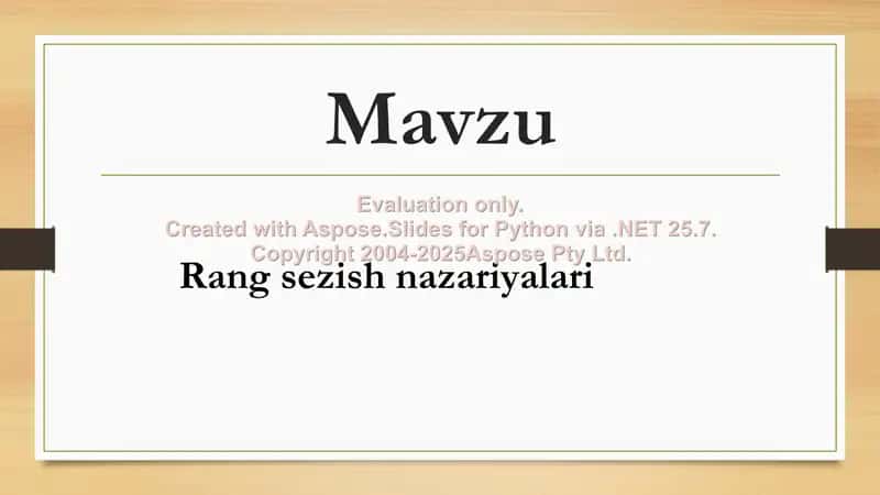 Rang Sezish Nazariyalari 2