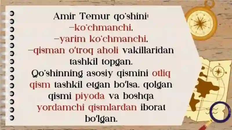 Amir Temur va Temuriylar davrida harbiy ishlar 2