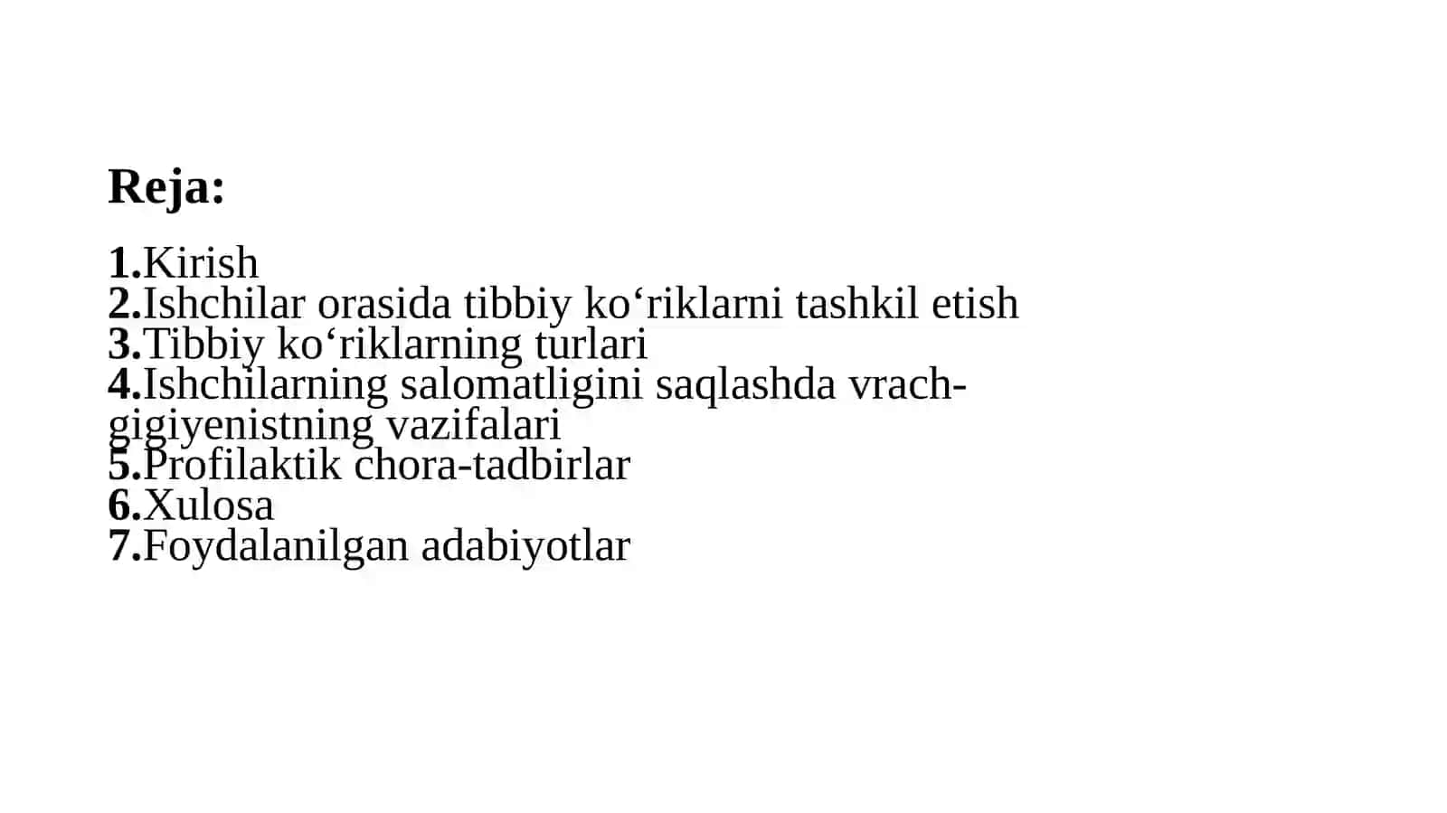 Ishchilarning salomatligini saqlash davri rach-gigiyenistning vazifalari 2