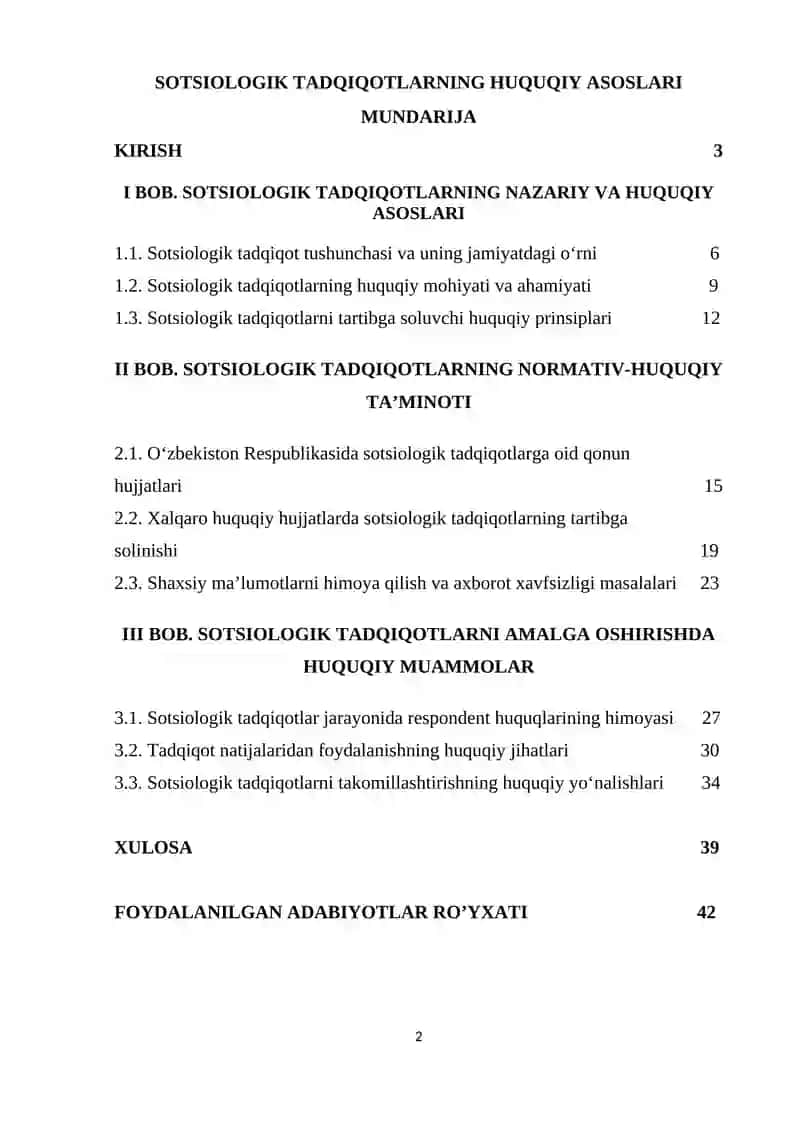 SOTSIOLOGIK TADQIQOTLARNING HUQUQIY ASOSLARI 2