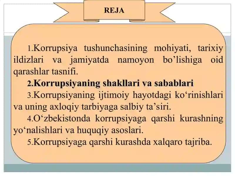 O‘zbekistonning korrupsiyaga qarshi kurash siyosati 2