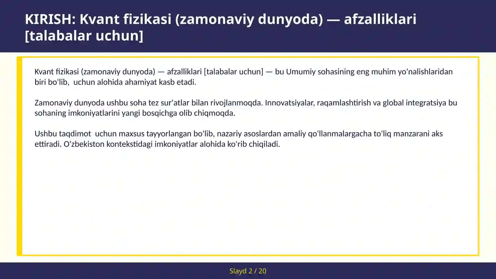 Kvant fizikasi (zamonaviy dunyoda) — afzalliklari [talabalar uchun] 2
